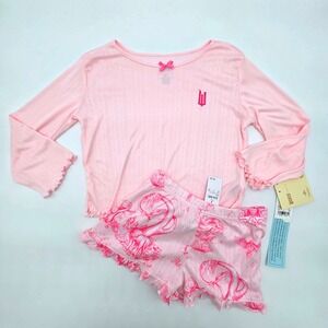 Katie Kime Wicked Pink Girls Pajamas Sleepwear Set Size 6/6X